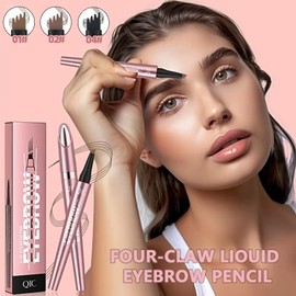 Eyebrow Pen - Microblading Eyebrow Pencil with 4 Micro-Fork Tip - New Magic Waterproof and Smudgeproof Brow Pen,Creates Natural Looking Defined Eyebrows