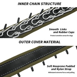 Martingale Collar for Dogs, Heavy Duty Nylon No Pull Dog Collar with Buckle, Adjustable Anti Pull Collar Reflective Slip Collar for Large Medium Small Dog Training Walking S Army Green