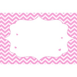 30 Blank Cards Invitations Thank You Cards Pink Chevron Girl Birthday Party Baby Shower + 30 White Envelopes