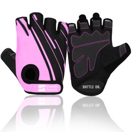 Stealth Sports Weight Lifting Gloves Half Finger Workout Gloves Men Women Anti-Slip Padded Palm Gym Gloves Exercise Gloves Cycling Fitness Weightlifting Strength Training(Pink,M)