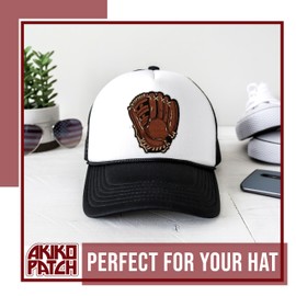 AKIKOPATCH Baseball Glove Iron On Patches, Size 3" Baseball Ballpark Sew Patches for Clothes Backpacks Hats Jeans Bags, Game Day Embroidered Patches, Iron On Fabric Patches DIY Gift for Baseball Lover