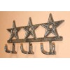 Western Country Lone Star Design Cast Iron Coat Hooks Set,