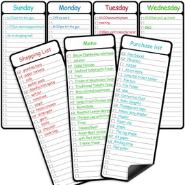 7 PCS Magnetic Dry Erase to Do List White Board 4”x11”, Multifunctional Weekly Dry Erase Board, Weekly Planner White Board Chore Chart Magnetic, Dry Erase Planner Magnetic to Do List for Refrigerator