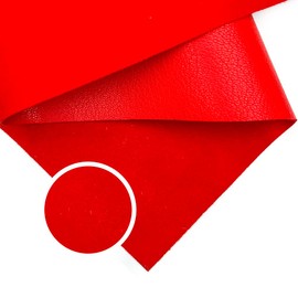 Real Bright Red Suede Leather: Genuine Leather Sheet for Crafts and Sewing (True Red Suede, 10x10In/ 25x25cm)