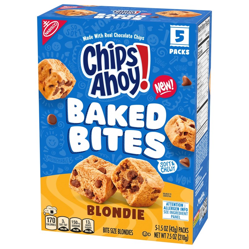 CHIPS AHOY! Baked Bites, Blondie, 5-1.5 oz Snack Packs (5