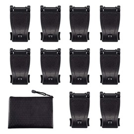 Hikeen MOLLE Compatible Webbing Clip Multi-Purpose MOLLE Clip Tactical Strap Management Tool Web Dominator Buckle Tactical Bag & Backpack Clip (10-Piece Set) Black