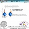 Austrian Crystal Square Drop Leverback Earrings for Women Fashion 14K