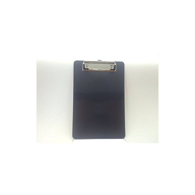 A5 Black Solid Plastic Clipboard - with Ruled Side