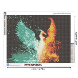 YSCOLOR Diamond Painting Water and Fire Phoenix DIY Diamond Painting Cross Stitch Decorative Embroidery for Home Chinese Traditional Phoenix 30 x 40 cm