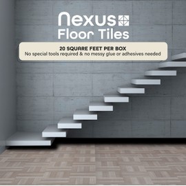 Nexus Self Adhesive 12-Inch Vinyl Floor Tiles, 20 Tiles - 12" x 12", Ash Grey Wood Pattern - Peel & Stick, DIY Flooring for Kitchen, Dining Room, Bedrooms & Bathrooms by Achim Home Decor