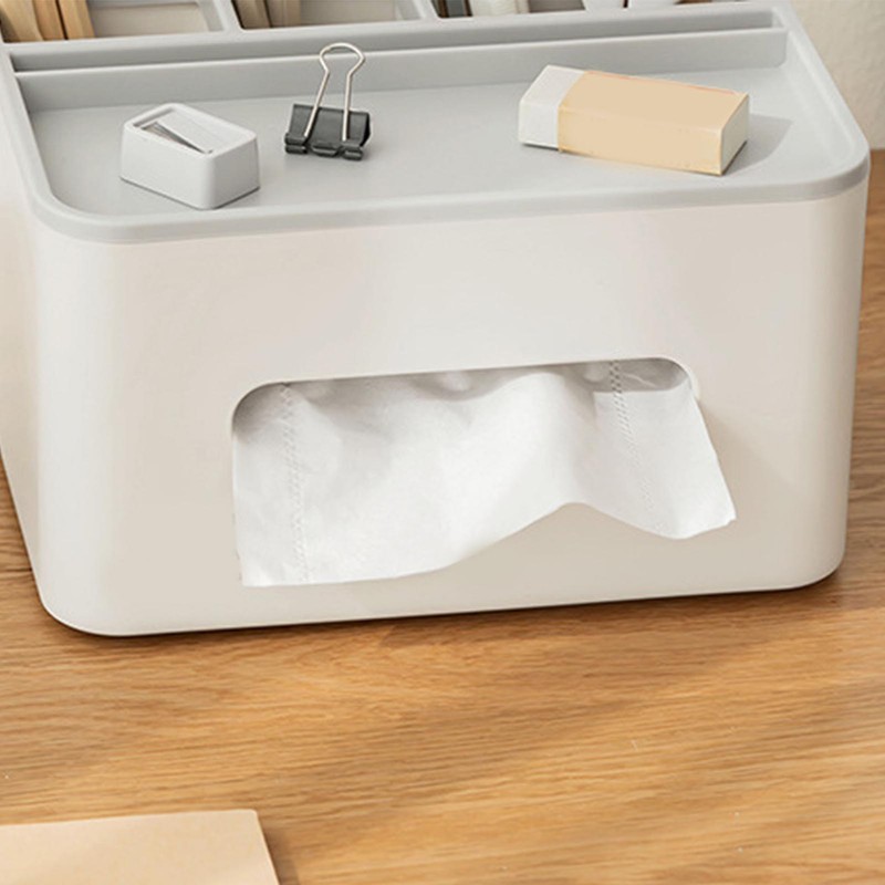 Tissue Box Holder Multifunctional Rectangular Tissue Box Cover with Remote