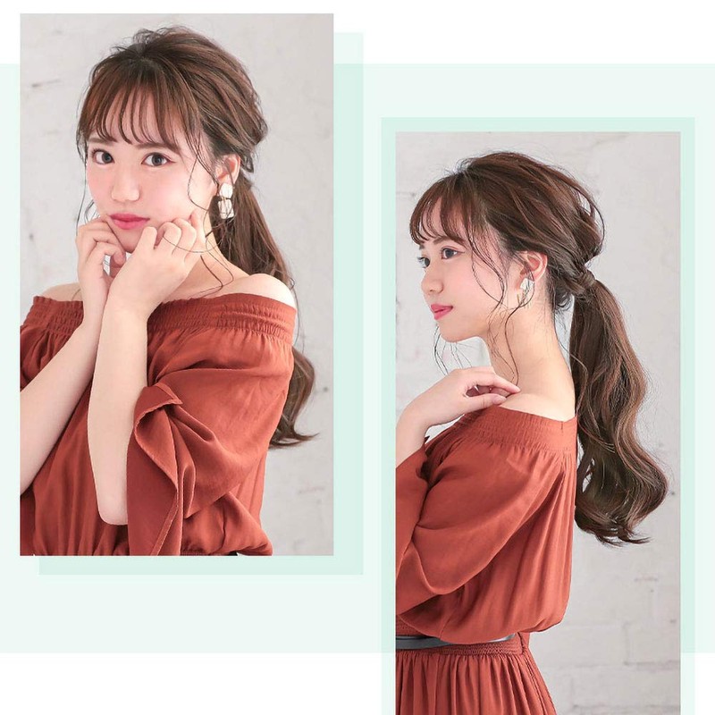 AQUADOLL wgt807-A-JBK Wig, Ponytail, Medium, Curl, Magic Pony Magic Pony