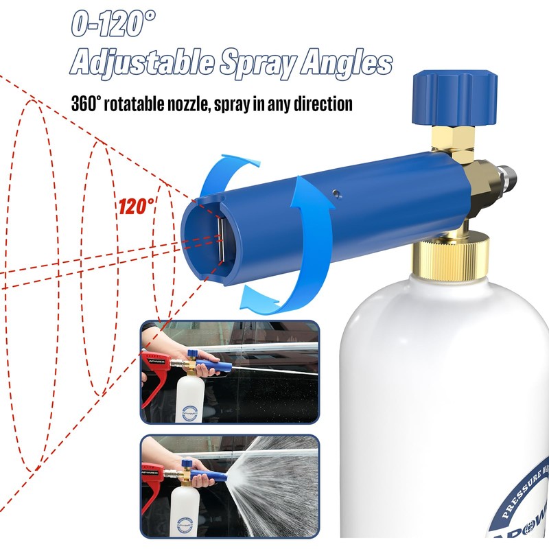 APOWER Foam Cannon for Pressure Washer, Snow Clear Foam Lance