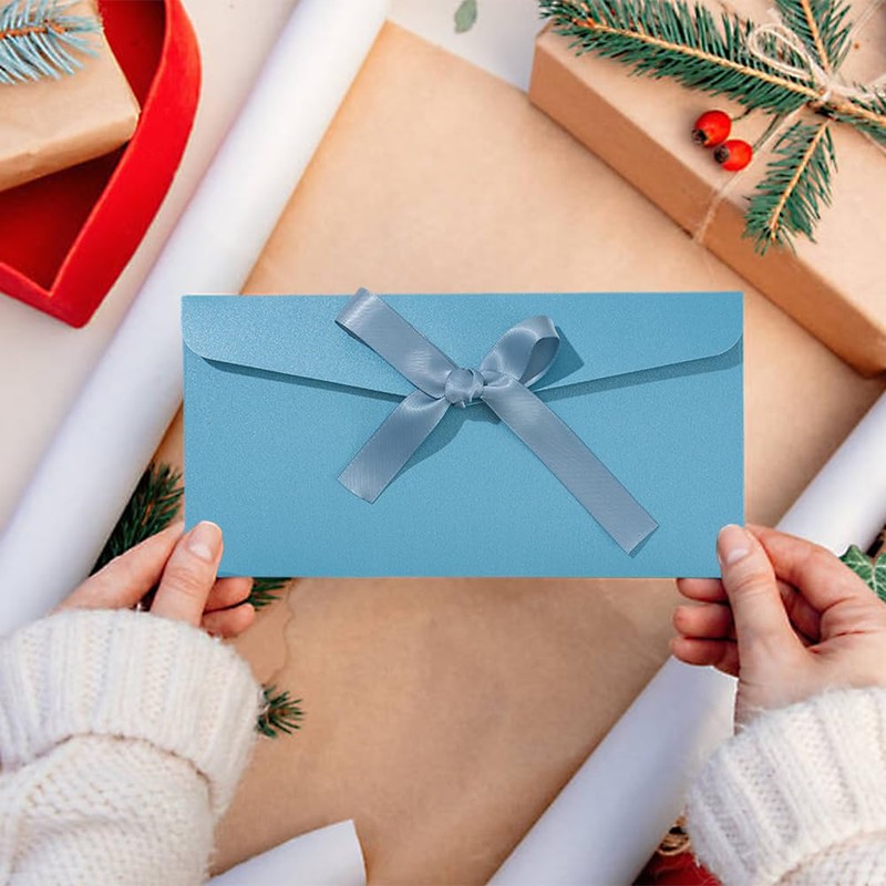 10 PCS Bow Envelopes Retro Gift Envelopes Kraft Paper Coloured