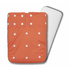 Kawaii Adult Cloth Diaper, Large Adult Nappy with 1 Super Absorbent Diaper Insert, Adjustable Reusable for Incontinence Leakproof Protective Underwear - Orange