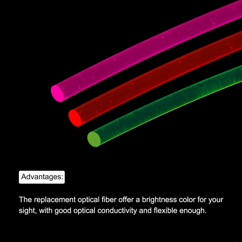 sourcing map Fiber Optic Rods PMMA 3mmx15cm for Sight Filament