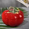 FORLONG Ceramic Red Tomato Cookie Candies Jar with Lid, Kitchen