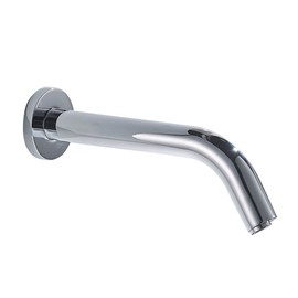 Farnavi Wall Mount Automatic Faucet with Sensor Stainless Steel DC Powered Hands Touch Free Bathroom Tap, Chrome
