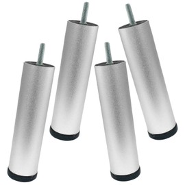 Kemcatui 4Pcs 6 Inch Metal Furniture Legs, Silver Aluminum Alloy Bed Frame Furniture Feet Replacement, Adjustable Height Support Leg for Bed, Sofa, Chairs, Couch
