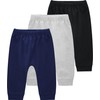 JARMAKO Baby Boys Cotton Pants, 3-Pack Infant Leggings, Moonlight Navy,