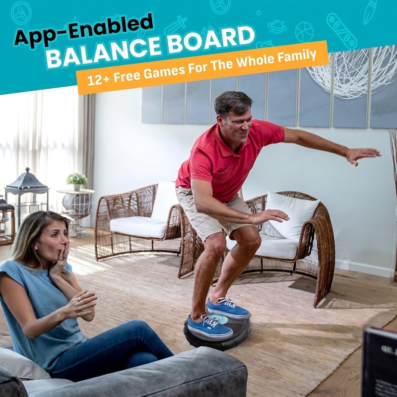 GoBalance Board - App-Enabled Balance Board. Smart Bluetooth Sensor, 12