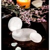 Selenite Round Disc Crystal Charging Plate for Healing Meditation Spiritual