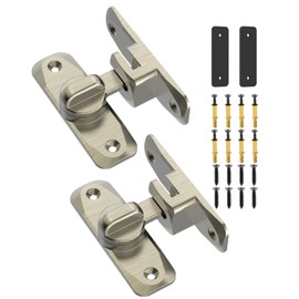 90/180 Degree Barn Door Lock, Small Flip Gate Latches Hardware, Door Security Sliding Door Latch Lock fo Cabinets, Barn Door, Bathroom, Gardenr Doors (Bronze-2Pcs)