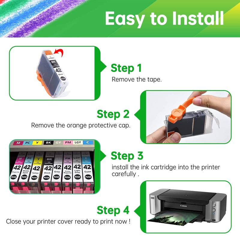 EXCERCUS Compatible Ink Cartridges Replacement for Canon CLI-42 CLI42 Ink