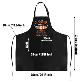 Merclix 50/60/70th Birthday Man 30/40th Birthday Men Gift Ideas BBQ Apron for Men Funny, black-50th birthday