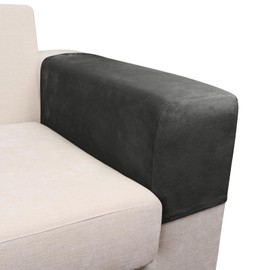 Taque Couch Arm Covers 2 Pcs Sofa Armrest Covers Stretch Couch,Armrest Cover for Chairs Scratch-Resistant Sofa Arm Cover Armchair Slipcovers,Grey