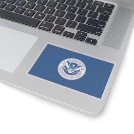 Flag of Dept of Homeland Security (United States) STICKER Vinyl Kiss-Cut Decal - 4" × 4", Transparent