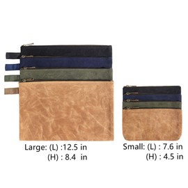Waxed Canvas Tool Bag 1 Set of 4 (Black, Khaki, Navy, Army Green)