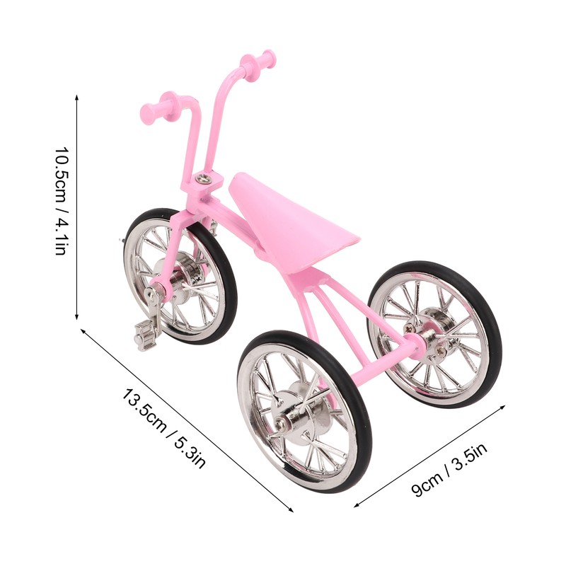 Pink Look Toy Tricycle Model Simulated Design Tricycle Ornament Wear