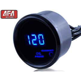 Afa Motors 2'' 52mm Oil Pressure Gauge, 0-120PSI Digital Oil Pressure Gaugefor Car Vehicle Automotive,Digital Blue LED Sensor(Oil Press Gauge, Black)