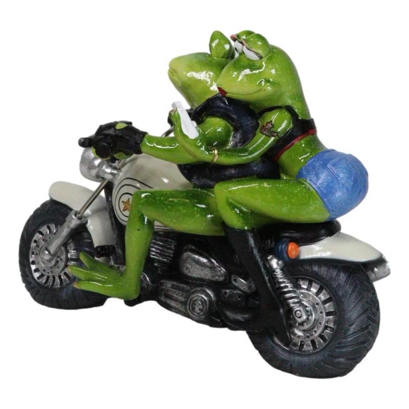 All American Biker Frogs Couple Taking Selfie On Chopper Motorcycle