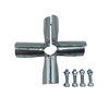 5-Way Pipe Connector, Metal Clamp Fittings, 1" Stainless Steel End