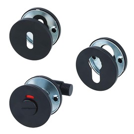 MS Beschläge Key Escutcheon, Door Rosette Black Made of Stainless Steel, Rosettes for Interior Doors, Metal Substructure and Screws, Modern Design, Concealed Assembly, Pair of Rosette (Profile