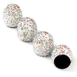 Bling Car Tire Valve Stem Caps, 4Pcs Universal Shinny Tire Air Valves Stem Caps, Sparkling Tire Valves Caps Dustproof for Most Cars, Motorcycles, SUV, Trucks, and Bicycles (Colorful)
