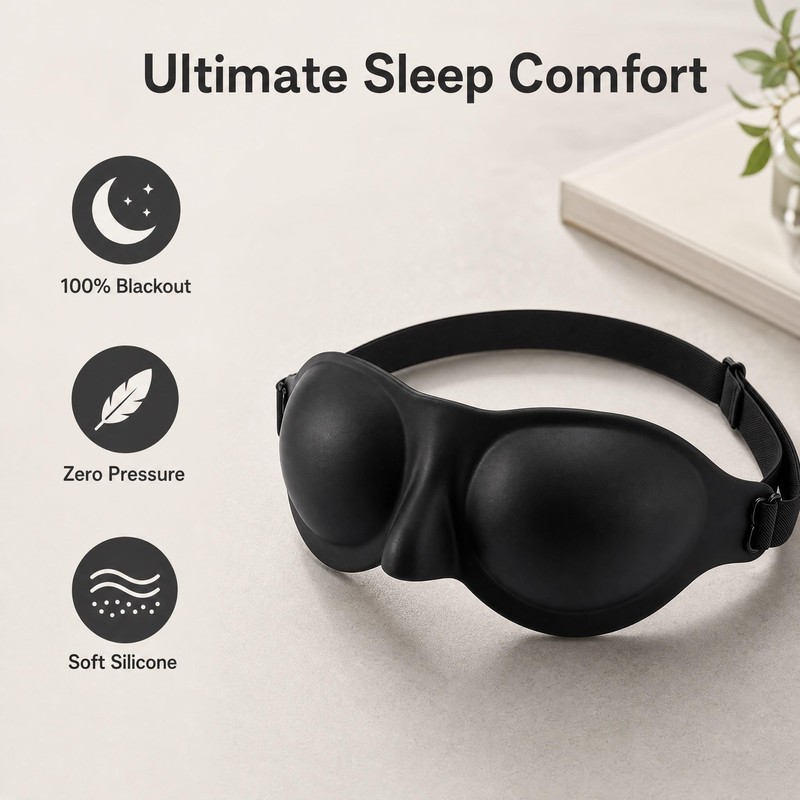 3D Sleep Mask for Dry Eyes – Moisture Chamber Design,