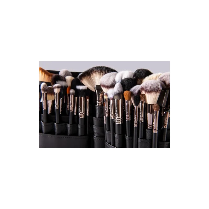 Set Brochas Maquillaje 39 Piezas MF Cosmetics Negro Con Estuche