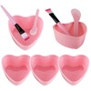 Ksheria 5 Sets Heart-Shaped Facial Mask Mixing Bowl Set with