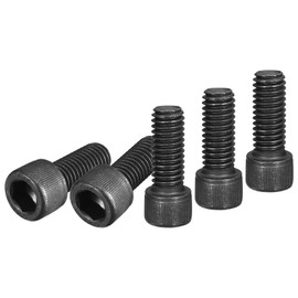 DTGN 3/8-16x1" (DxH) Hex Socket Screw - Pack of 10 - Good for Furniture Fixings - Full Thread 12.9 Carbon Steel Round Head Hex Screws - Black