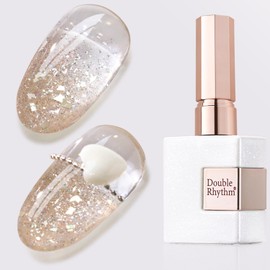 Double Rhythm 0.5Oz Glitter Gel Polish Shimmer Reflective Color for Nail Art Salon DIY Soak Off 15ml Nail Lamp Gel Polish at Home (Golden-B1160)