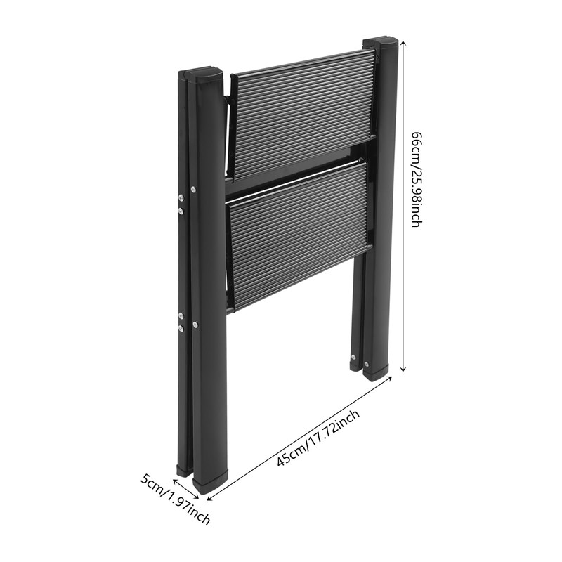 2 Step Ladder,Aluminum Lightweight Folding 2 Step Stool with Anti-Slip
