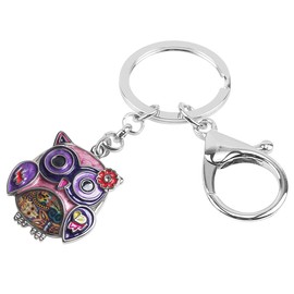 DOWAY Cute Owl Keychain Keychain for Women Girls Car Key Bag Purse Charms, violet