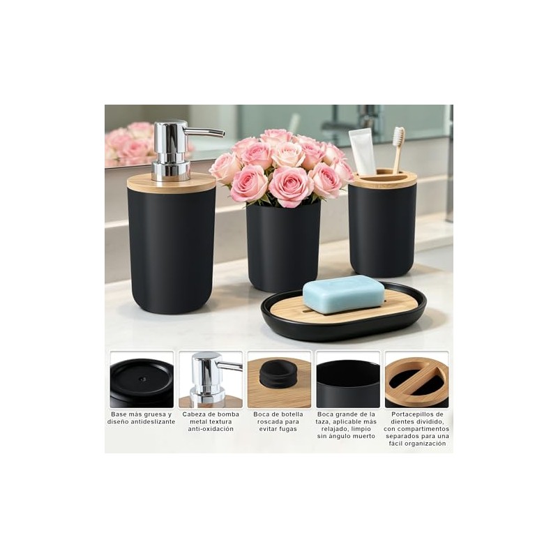 Juego de 4 Accesorios de Baño ModernoAccesorios De Baño