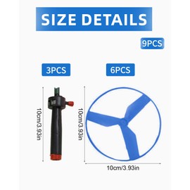 JEXOWIQ 3 x Air the Big Throw, Dragon & Flight Toy, Propeller Toy Children, 3-Piece Ergonomic Toy with 3 Handles and 6 Propellers for Children from 5 Years, Adults