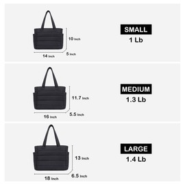 AOCINA Puffy Tote Bag for Women Quilted Work Bag Nurse Bags Women's Handbags for Travel(White)