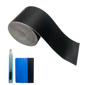 MFQNENLK Matte Black Vinyl Tape for Black Out Chrome Delete Window Trim, Matte Black Vinyl Wrap Tape Roll, Self-Adhesive Car Chrome Door Trim Delete Tape DIY Film with Tool Kit (2 inches x 30 feet)