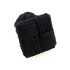 TEROON Black Silk Knot Square Cufflinks, Fabric